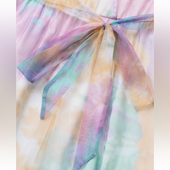 BloomChic Tie Dye Wrap Belted Midi Dress Size 12 - Picture 4 of 7